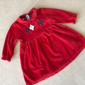Tommy red velvet Christmas/ casual baby dress